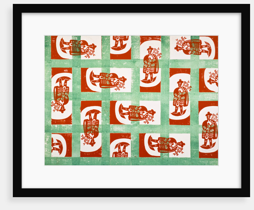 Design for Wrapping Paper (Bagpipe Player) by Edward Bawden